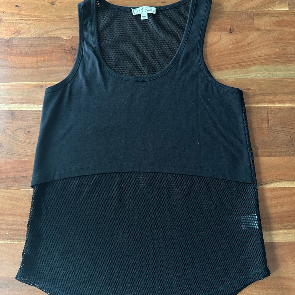Jessica Simpson Black Mesh Tank Top